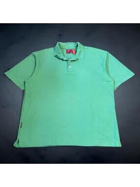 Vintage Y2K Karl Kani Green Polo Shirt Mens Size XXL Short Sleeve Solid Preppy